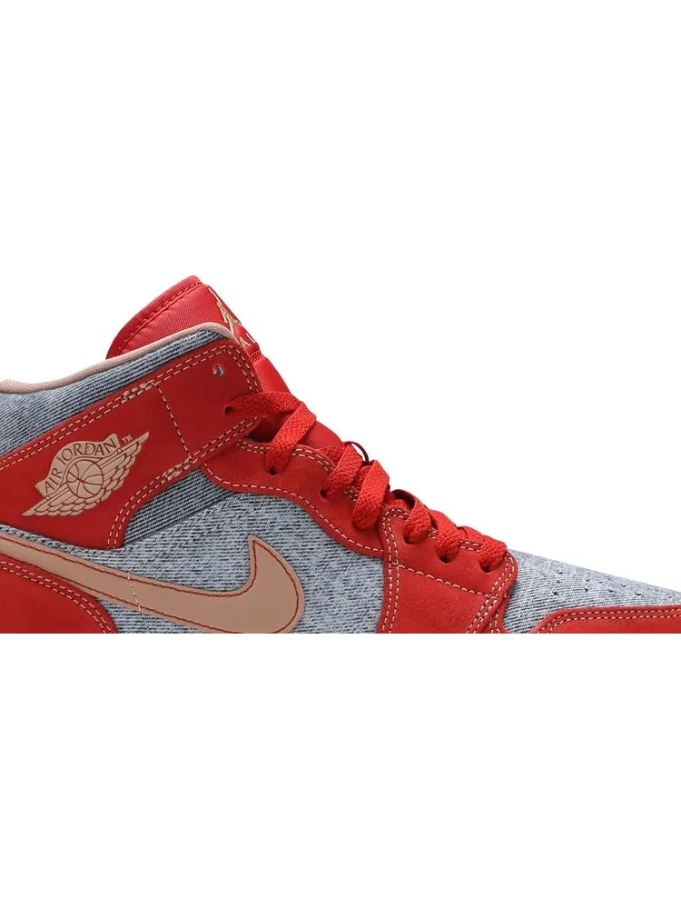 Кроссовки Air Jordan 1 Mid Denim Red — изображение 2 из 8, оранжевый