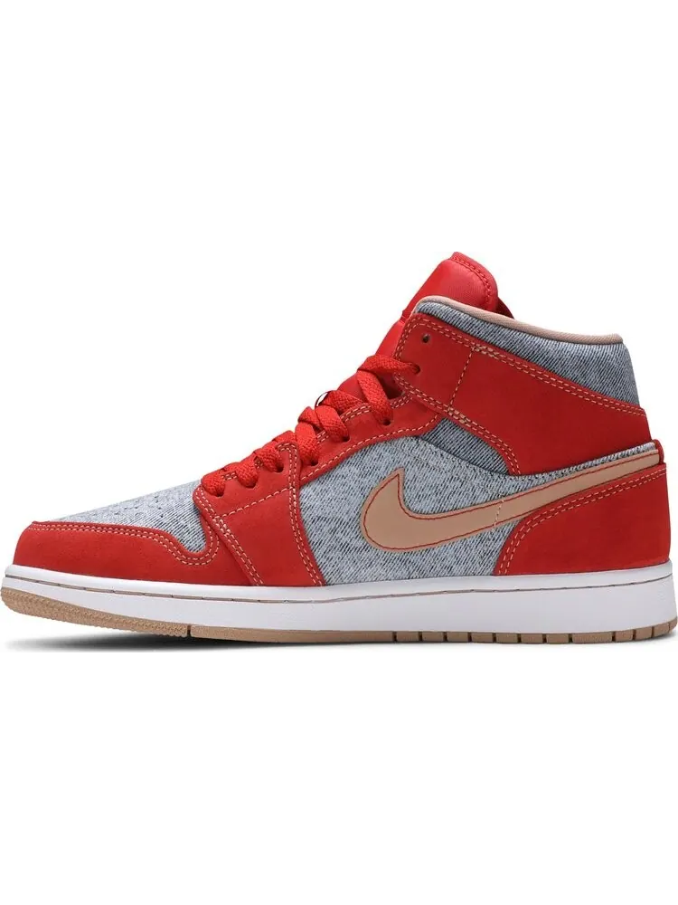 Кроссовки Air Jordan 1 Mid Denim Red — изображение 3 из 8, оранжевый