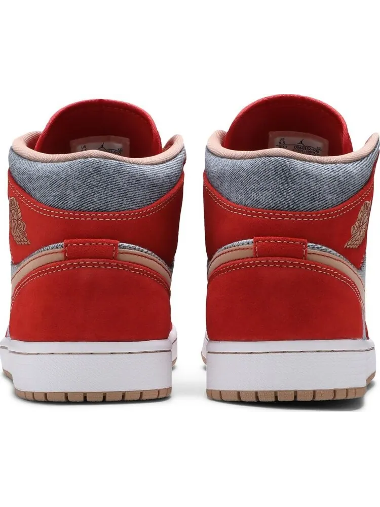 Кроссовки Air Jordan 1 Mid Denim Red — изображение 6 из 8, оранжевый