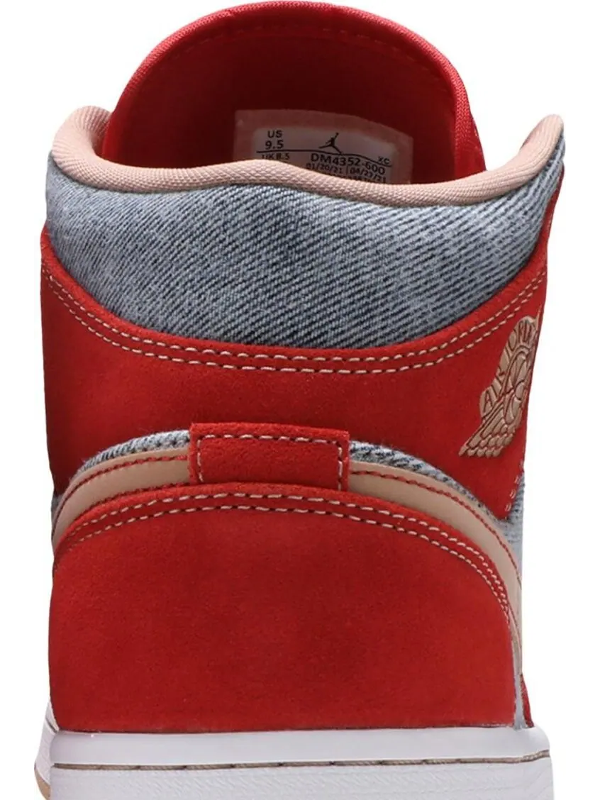 Кроссовки Air Jordan 1 Mid Denim Red — изображение 7 из 8, оранжевый
