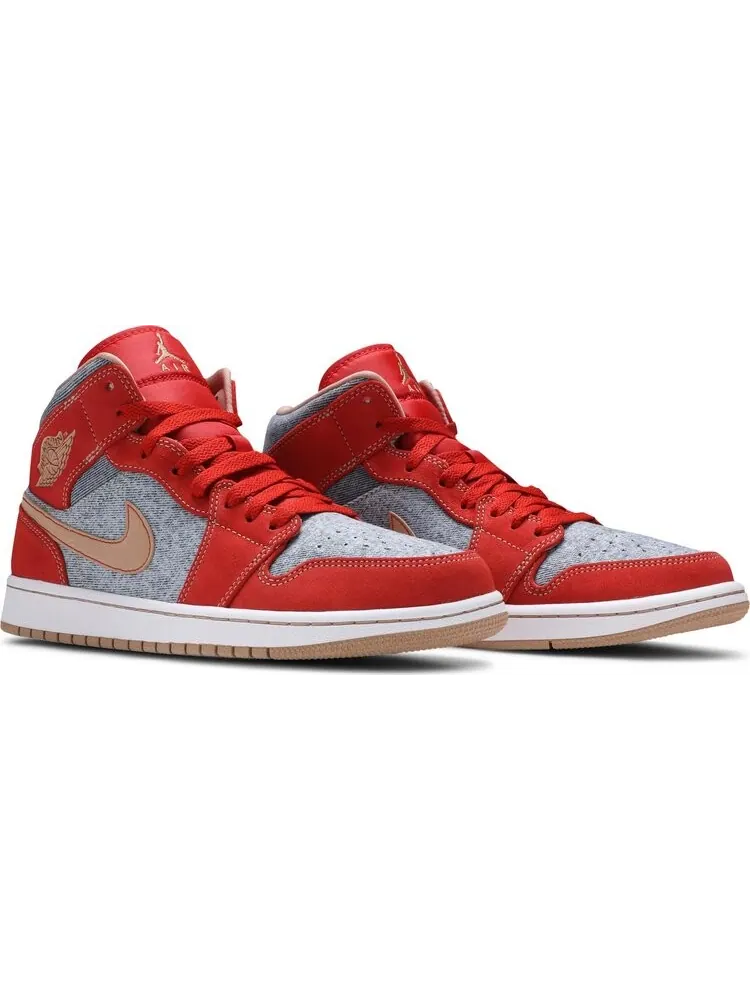 Кроссовки Air Jordan 1 Mid Denim Red — изображение 8 из 8, оранжевый