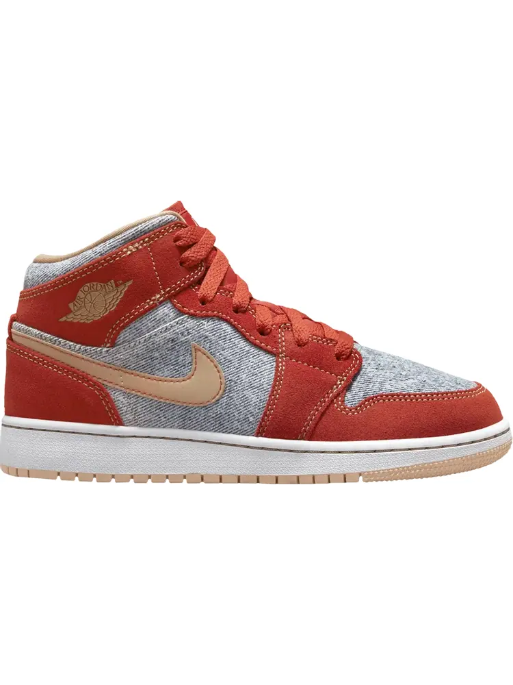 Кроссовки Air Jordan 1 Mid SE GS Denim Red — изображение 1 из 1, красный