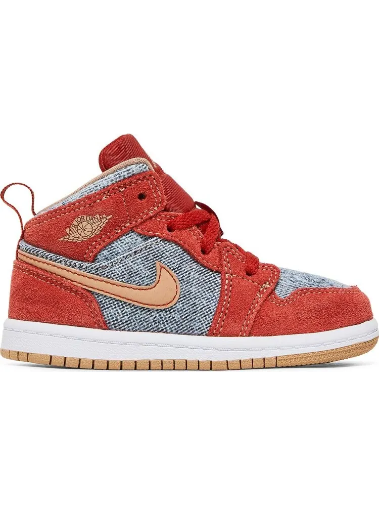 Кроссовки Air Jordan 1 Mid SE TD Denim Red — изображение 1 из 8, красный