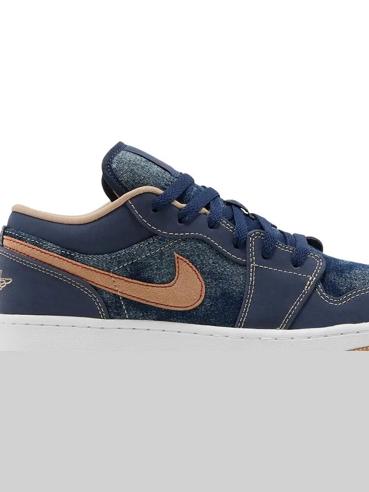 Кроссовки Air Jordan 1 Low SE GS Denim — изображение 2 из 8, синий