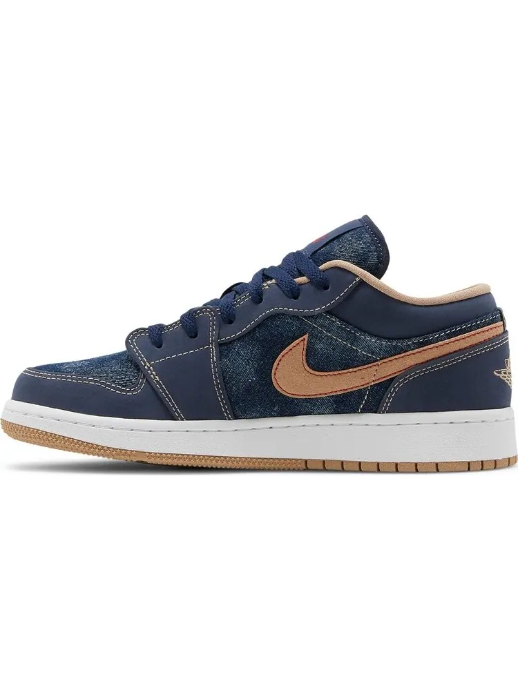 Кроссовки Air Jordan 1 Low SE GS Denim — изображение 3 из 8, синий