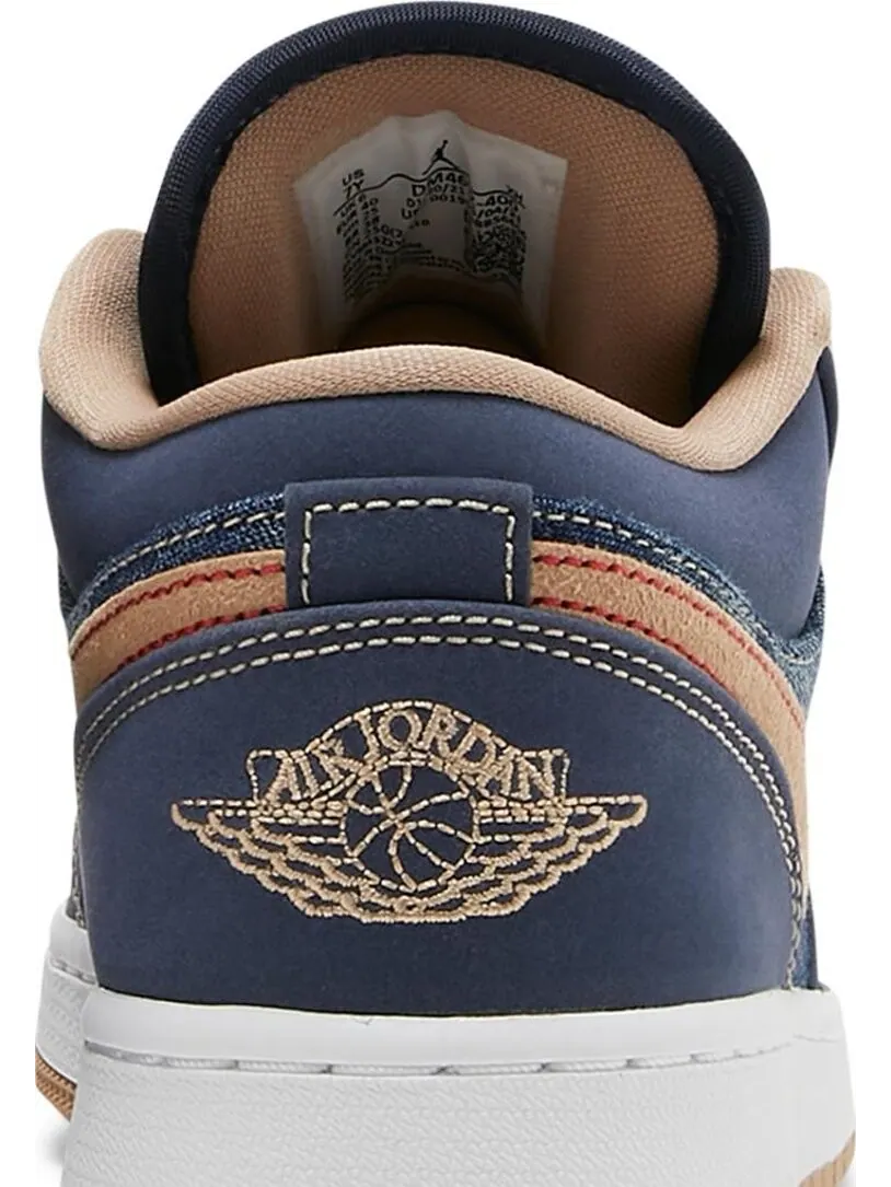 Кроссовки Air Jordan 1 Low SE GS Denim — изображение 7 из 8, синий