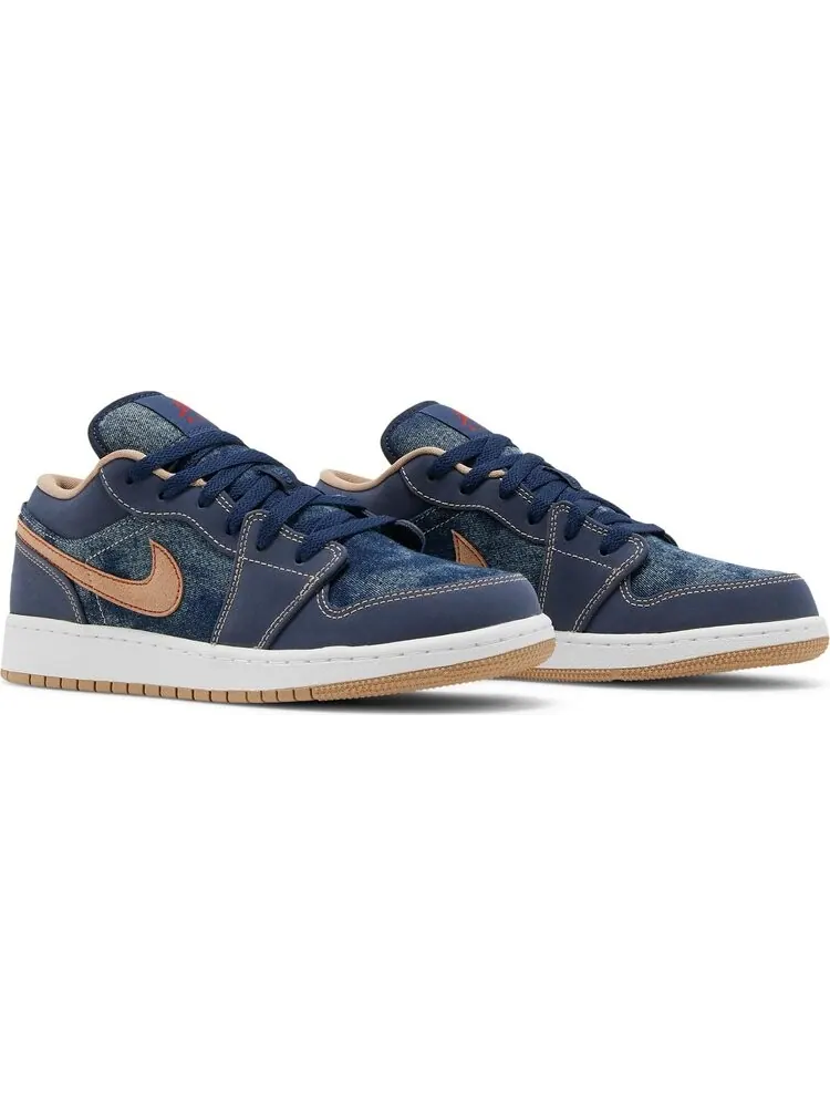 Кроссовки Air Jordan 1 Low SE GS Denim — изображение 8 из 8, синий