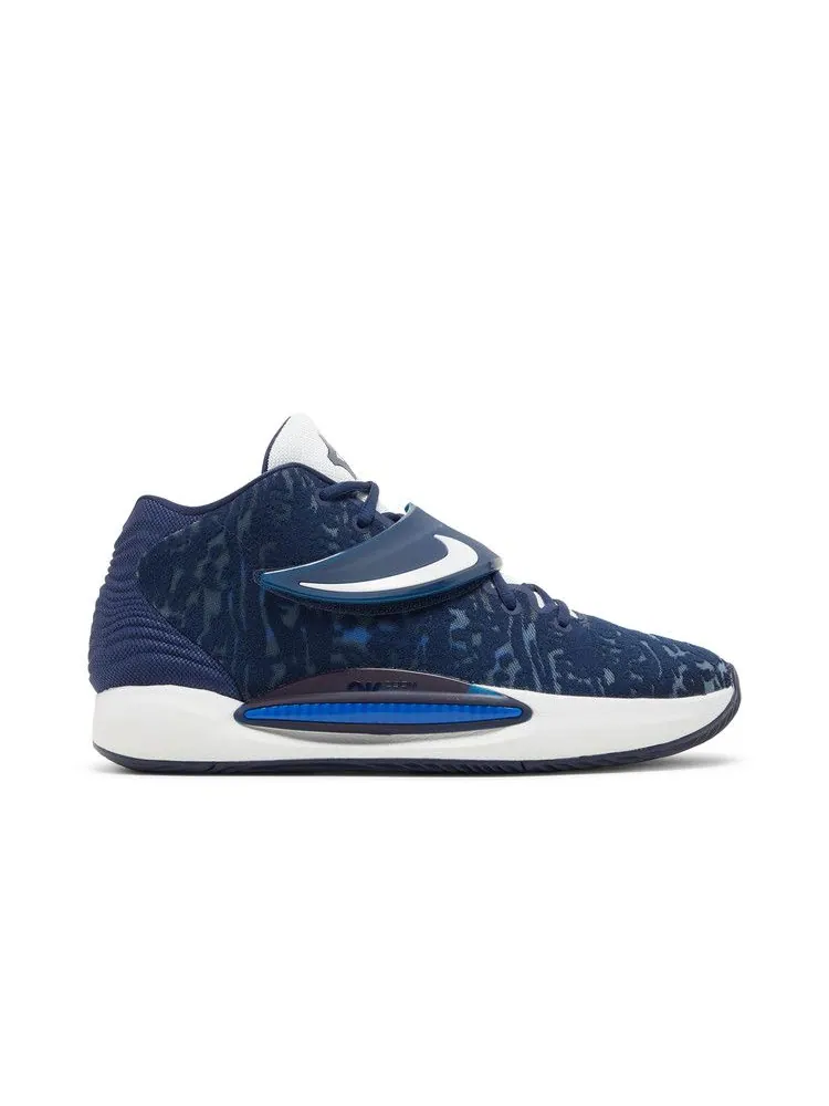 Кроссовки Nike KD 14 TB 'Midnight Navy' — изображение 2 из 9, темно-синий/белый