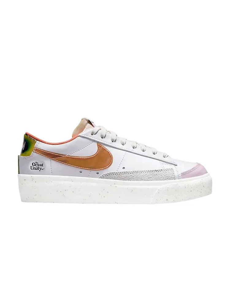 Кроссовки Nike Wmns Blazer Low Platform 'The Great Unity' — изображение 1 из 1, розовый/белый