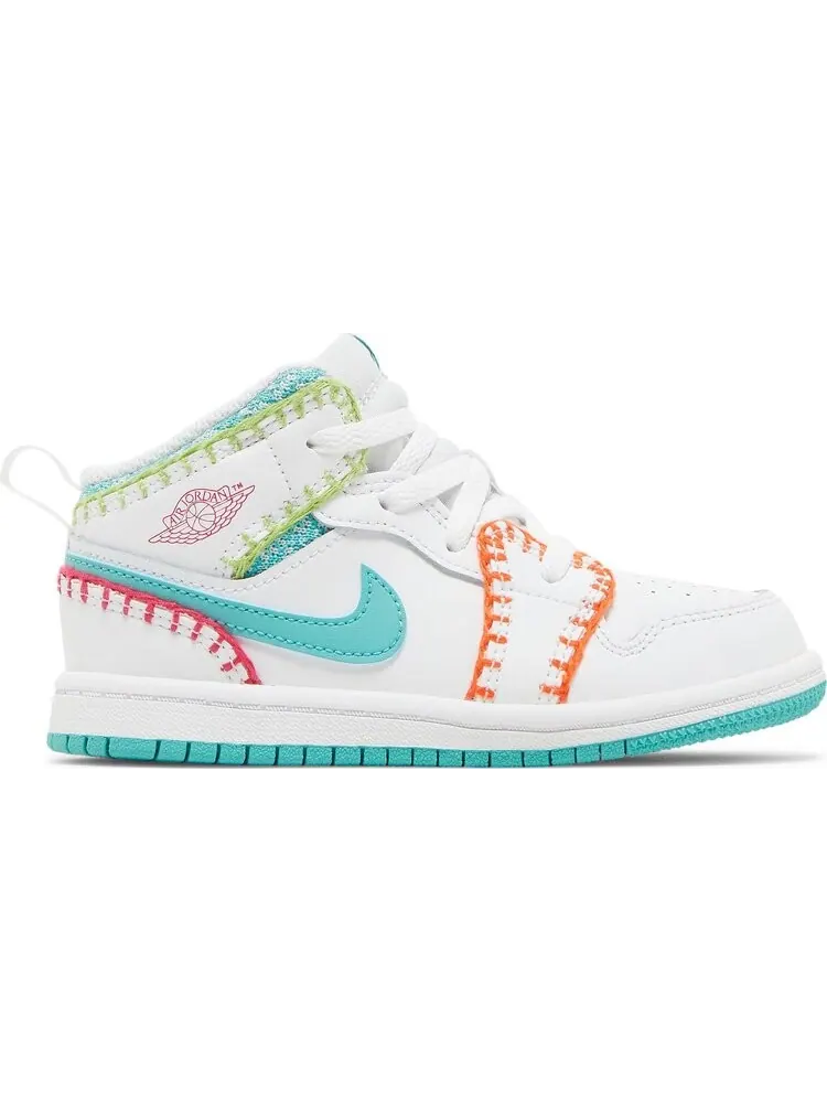 Кроссовки Air Jordan 1 Mid SE TD Multi Knit — изображение 1 из 8, белый