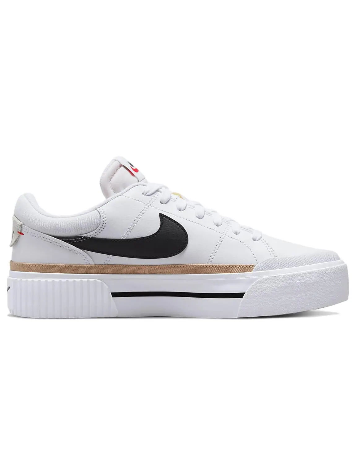 Кеды Nike Court Legacy Lift: Белый стиль с черными акцентами — изображение 1 из 9, белый//оранжевый/черный