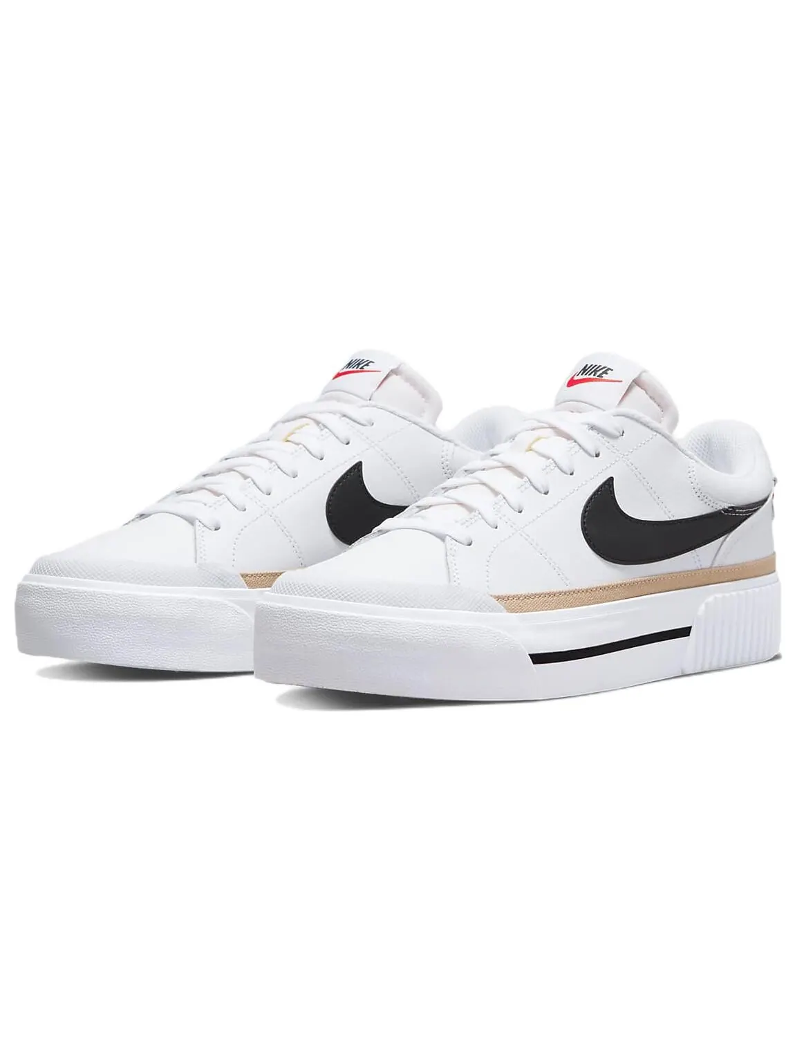 Кеды Nike Court Legacy Lift: Белый стиль с черными акцентами — изображение 3 из 9, белый//оранжевый/черный