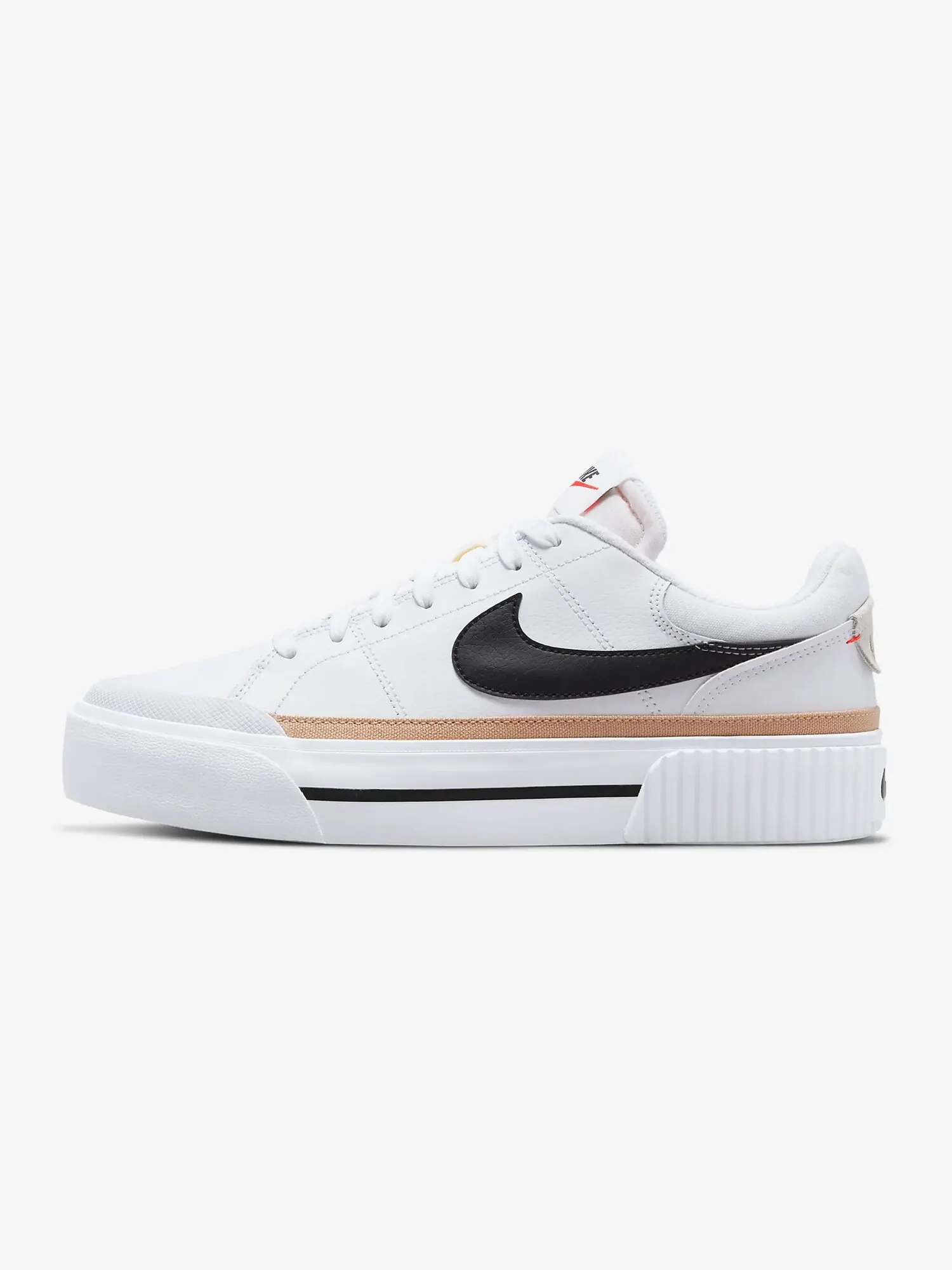 Кеды Nike Court Legacy Lift: Белый стиль с черными акцентами — изображение 5 из 9, белый//оранжевый/черный