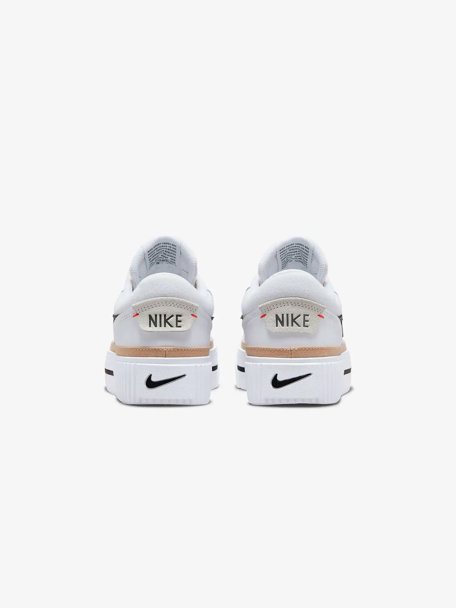 Кеды Nike Court Legacy Lift: Белый стиль с черными акцентами — изображение 7 из 9, белый//оранжевый/черный