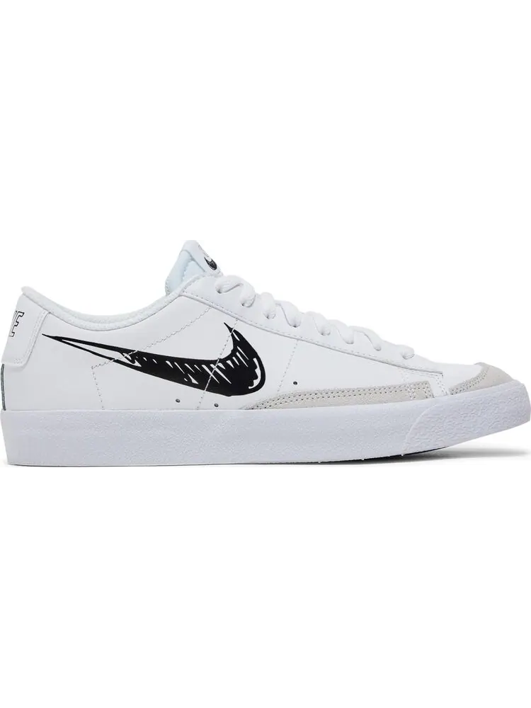 Кроссовки Nike Blazer Low '77 GS 'Sketch - White Black' — изображение 1 из 8, белый