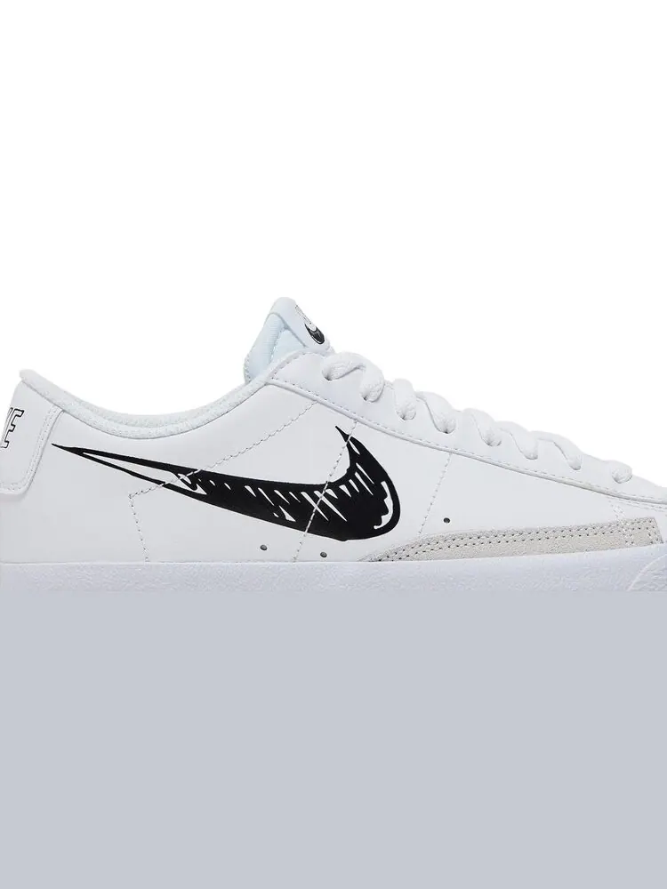 Кроссовки Nike Blazer Low '77 GS 'Sketch - White Black' — изображение 2 из 8, белый