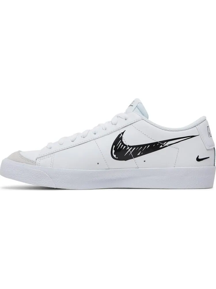 Кроссовки Nike Blazer Low '77 GS 'Sketch - White Black' — изображение 3 из 8, белый