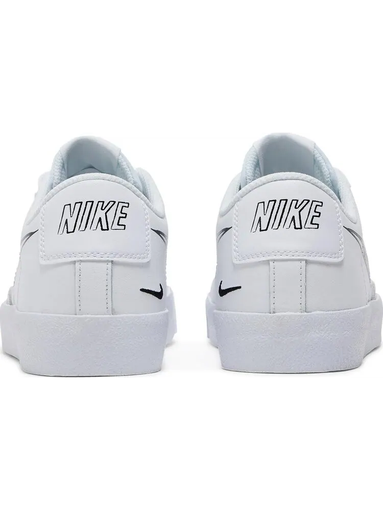 Кроссовки Nike Blazer Low '77 GS 'Sketch - White Black' — изображение 6 из 8, белый