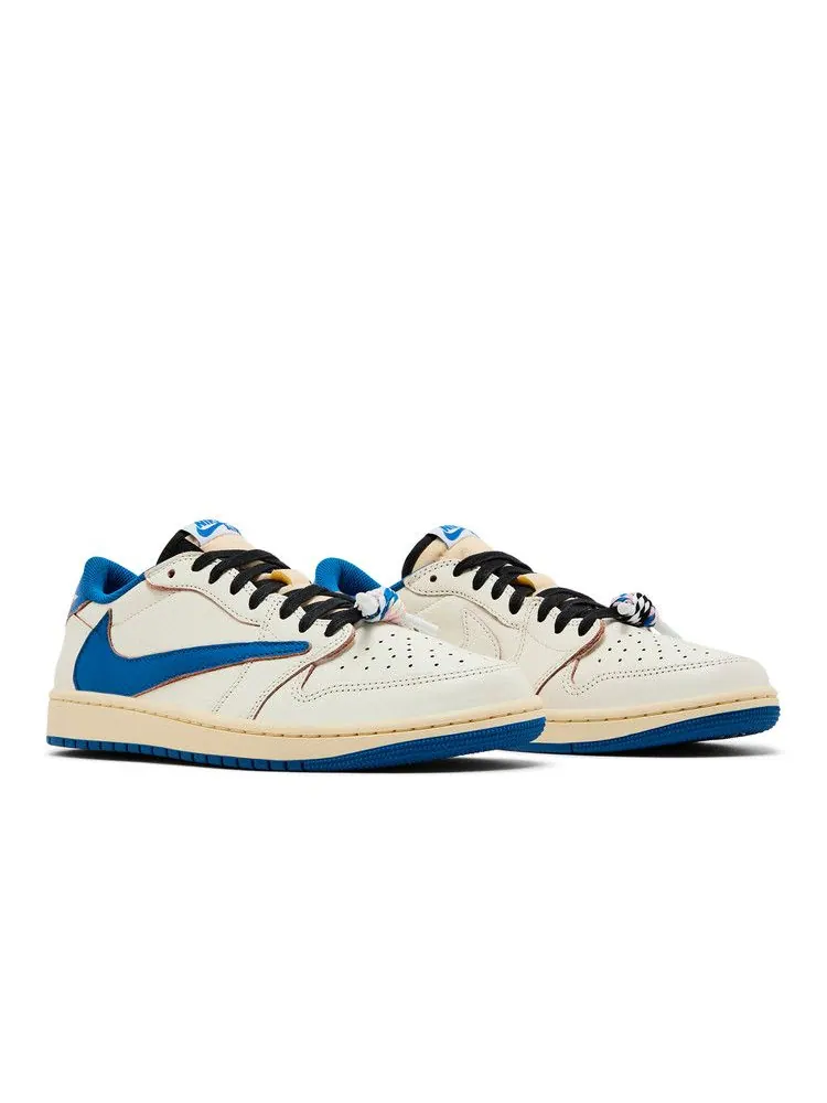 Кроссовки Air Jordan 1 Retro Low OG SP Sail Military Blue — изображение 9 из 10, черный//синий