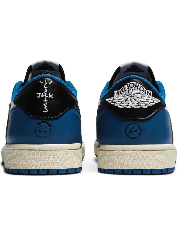 Кроссовки Fragment Design x Travis Scott x Air Jordan 1 Retro Low — изображение 6 из 10, синий