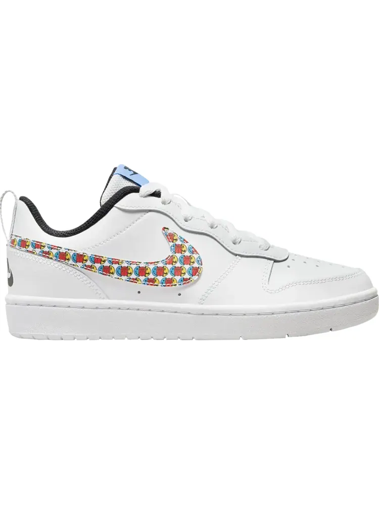 Кроссовки Nike Court Borough Low 2 SE GS 'Happy Hoops' — изображение 1 из 1, белый
