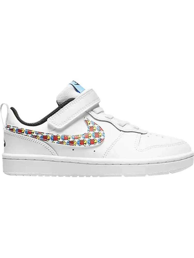 Кроссовки Nike Court Borough Low 2 SE PS 'Happy Hoops' — изображение 1 из 1, белый