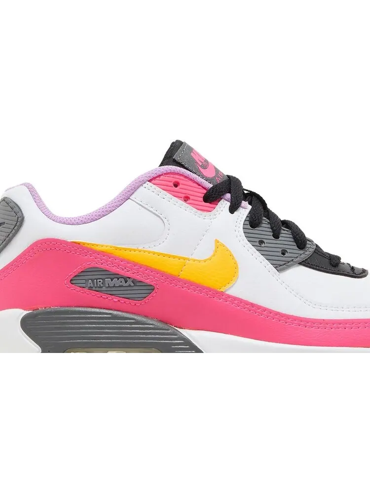 Кроссовки Nike Air Max 90 GS 'White Hyper Pink Orange' — изображение 2 из 8, белый