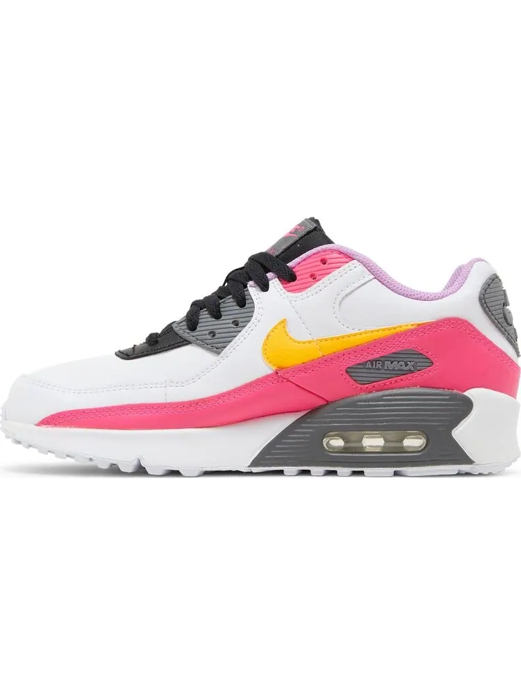 Кроссовки Nike Air Max 90 GS 'White Hyper Pink Orange' — изображение 3 из 8, белый