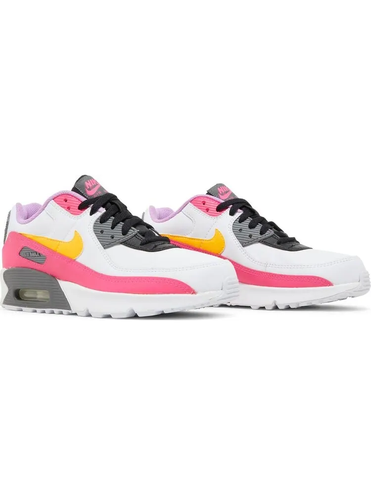Кроссовки Nike Air Max 90 GS 'White Hyper Pink Orange' — изображение 8 из 8, белый