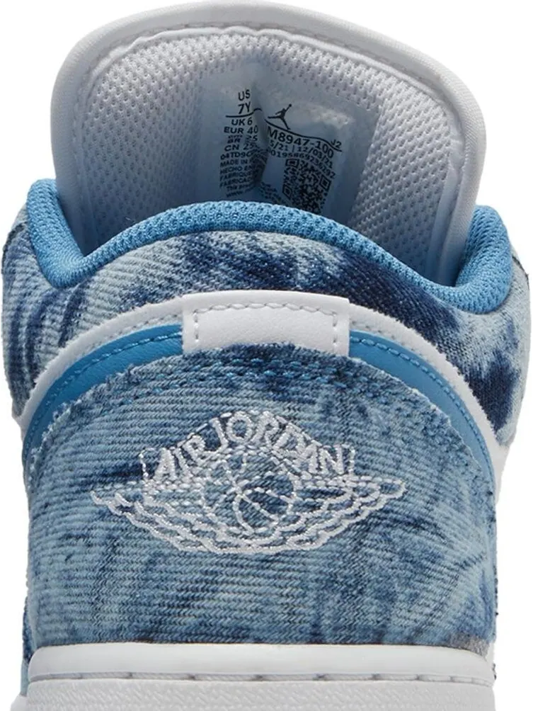 Кроссовки Air Jordan 1 Low GS Washed Denim — изображение 7 из 8, белый