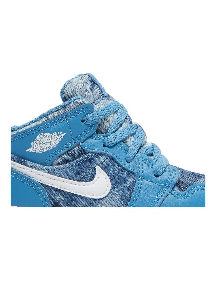 Кроссовки Air Jordan Air Jordan 1 Mid TD 'Washed Denim' — изображение 3 из 9, синий/белый