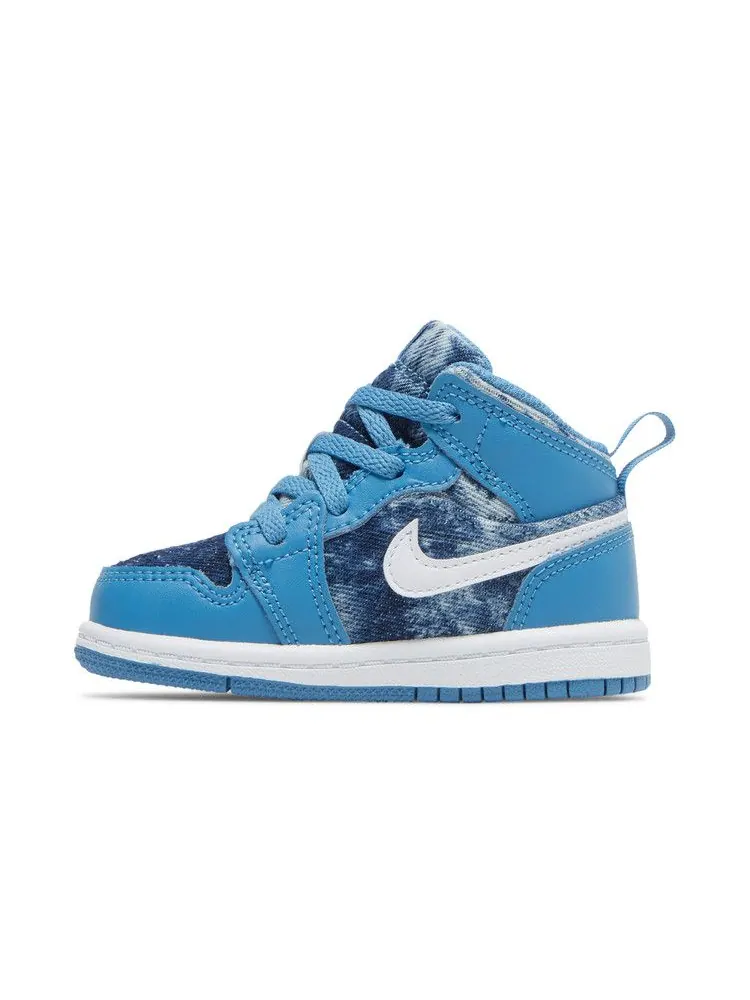 Кроссовки Air Jordan Air Jordan 1 Mid TD 'Washed Denim' — изображение 4 из 9, синий/белый