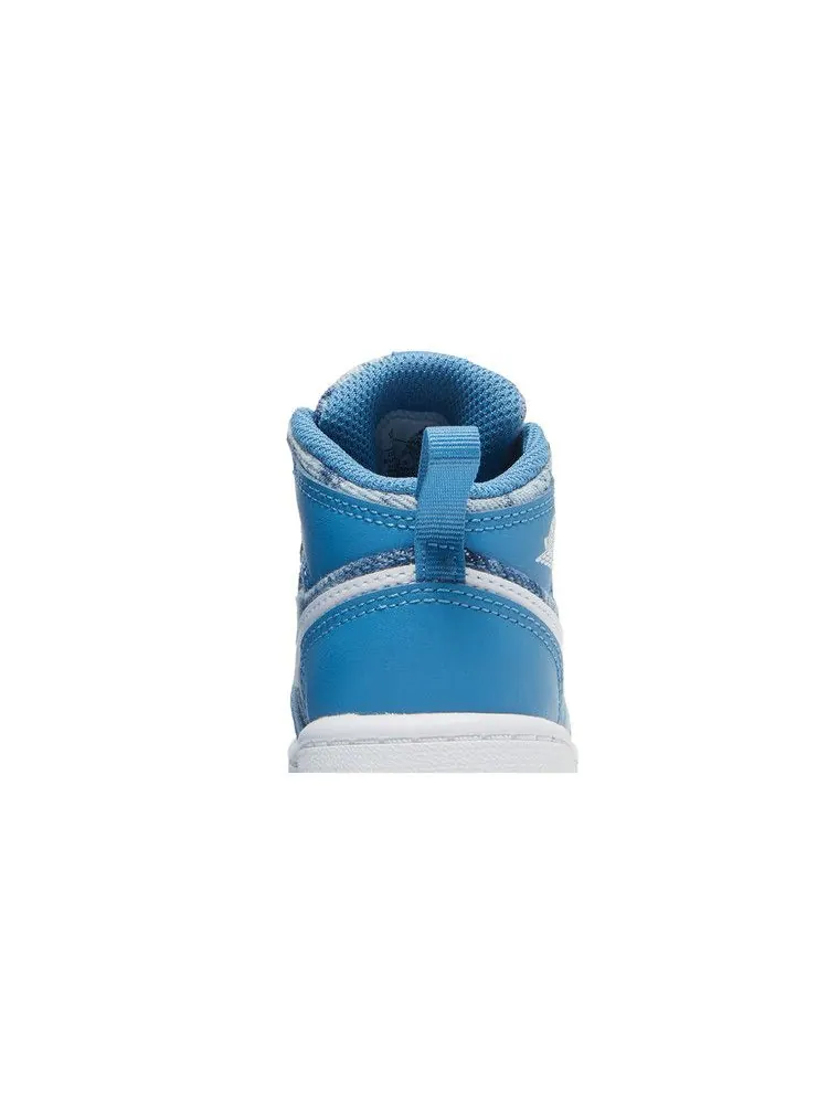 Кроссовки Air Jordan Air Jordan 1 Mid TD 'Washed Denim' — изображение 8 из 9, синий/белый