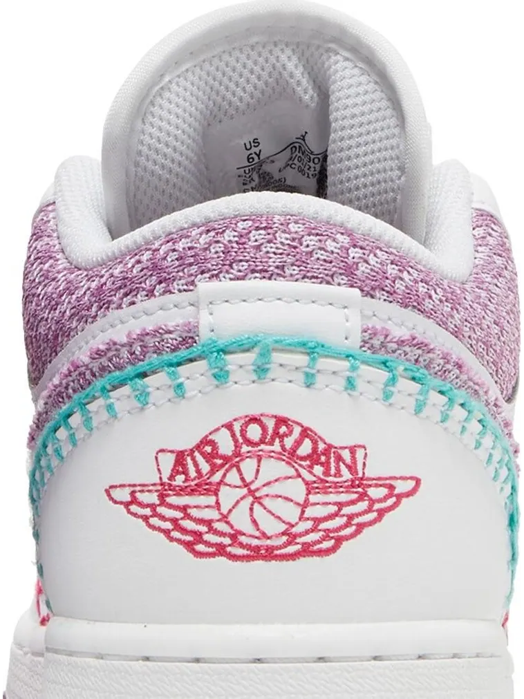Кроссовки Air Jordan 1 Low SE GS Knit — изображение 7 из 8, белый