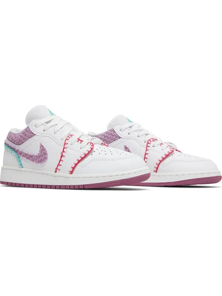 Кроссовки Air Jordan 1 Low SE GS Knit — изображение 8 из 8, белый