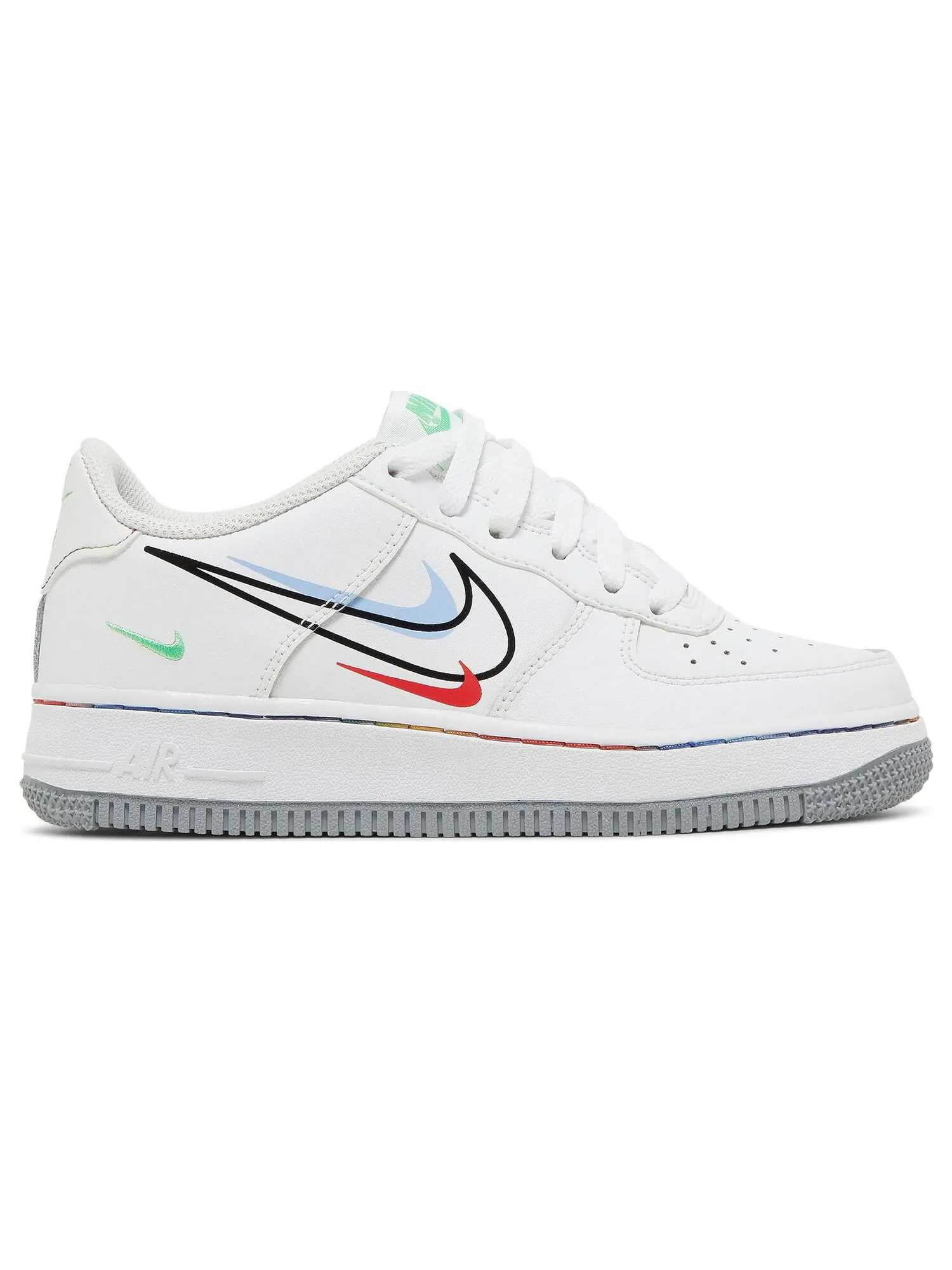 Кроссовки Nike Air Force 1 Low GS 'Multi Swoosh' — изображение 1 из 8, белый