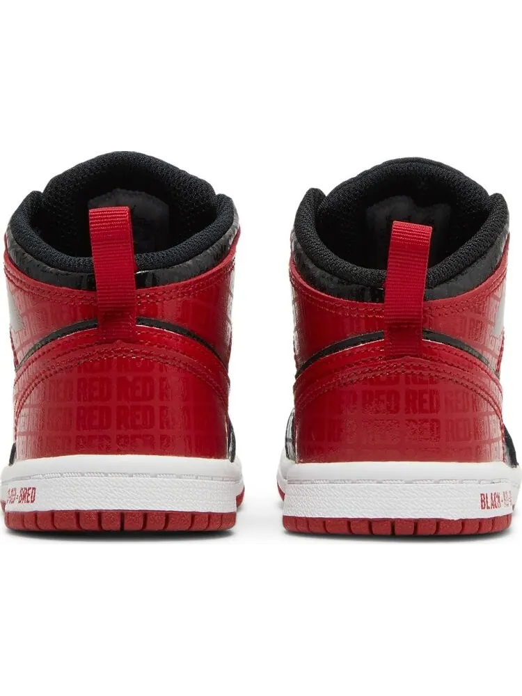 Кроссовки Air Jordan 1 Mid SS TD 'Black + Red = Bred' — изображение 6 из 8, черный