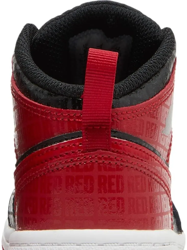 Кроссовки Air Jordan 1 Mid SS TD 'Black + Red = Bred' — изображение 7 из 8, черный