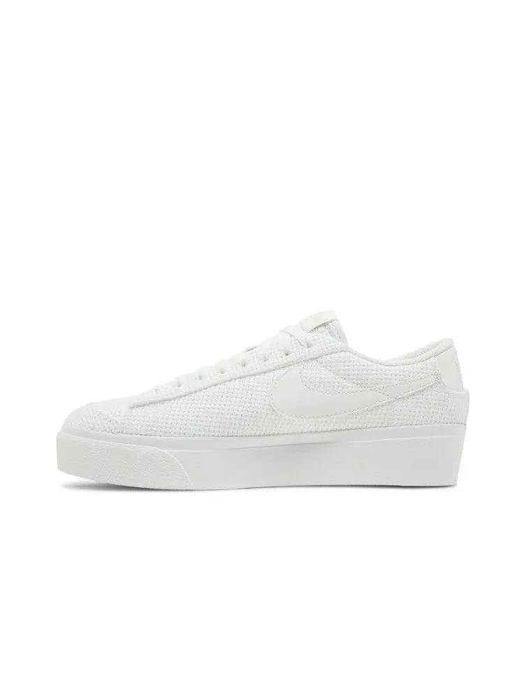 Кроссовки Nike Wmns Blazer Low Platform Essential 'Summit White Woven' — изображение 4 из 9, белый//белый