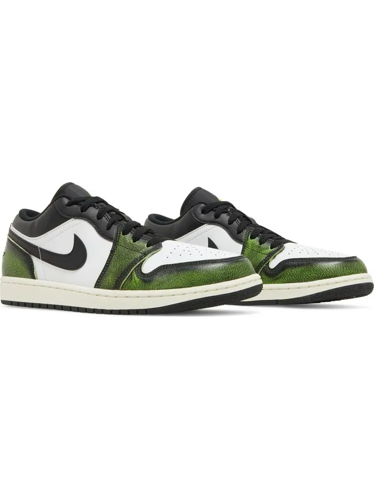 Кроссовки Air Jordan 1 Low SE Wear-Away - Electric Green — изображение 8 из 8, белый