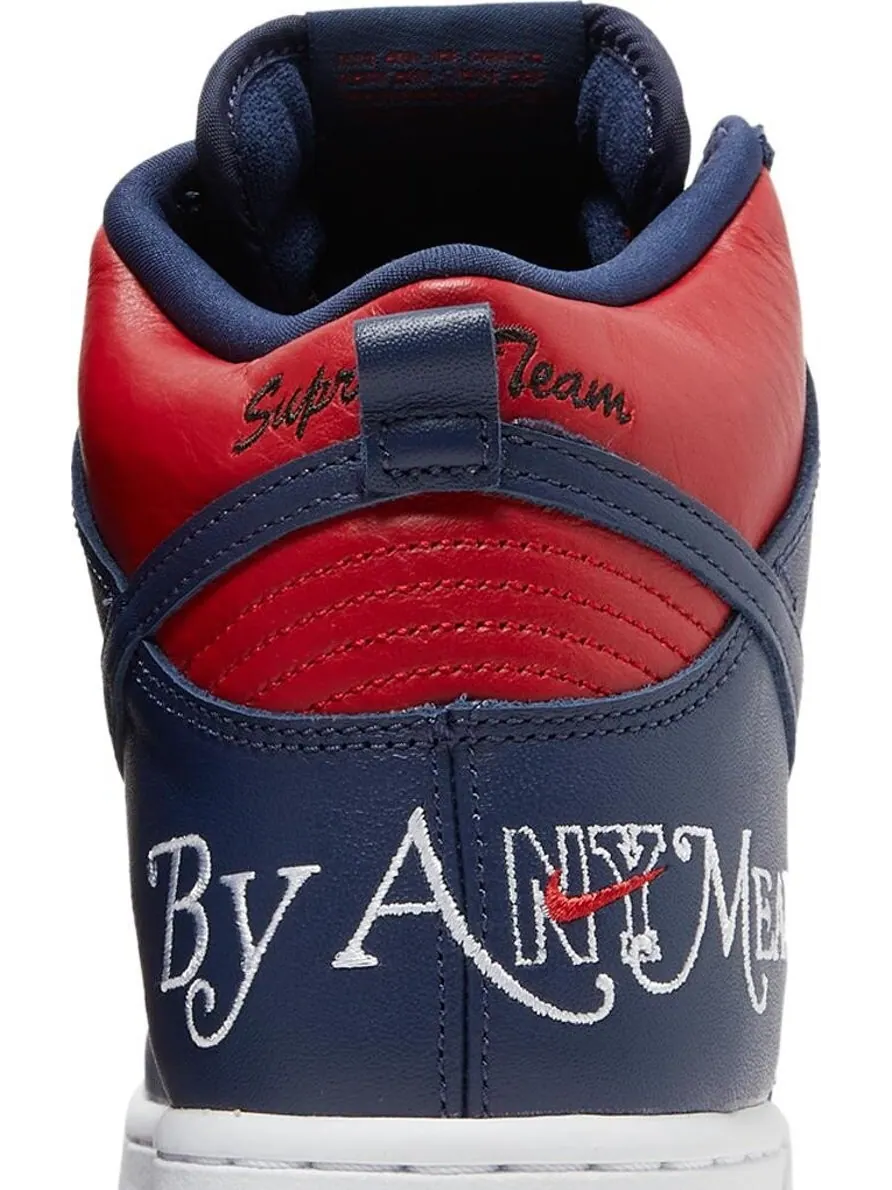 Кроссовки Nike Supreme x Dunk High SB 'By Any Means - Red Navy' — изображение 7 из 8, красный
