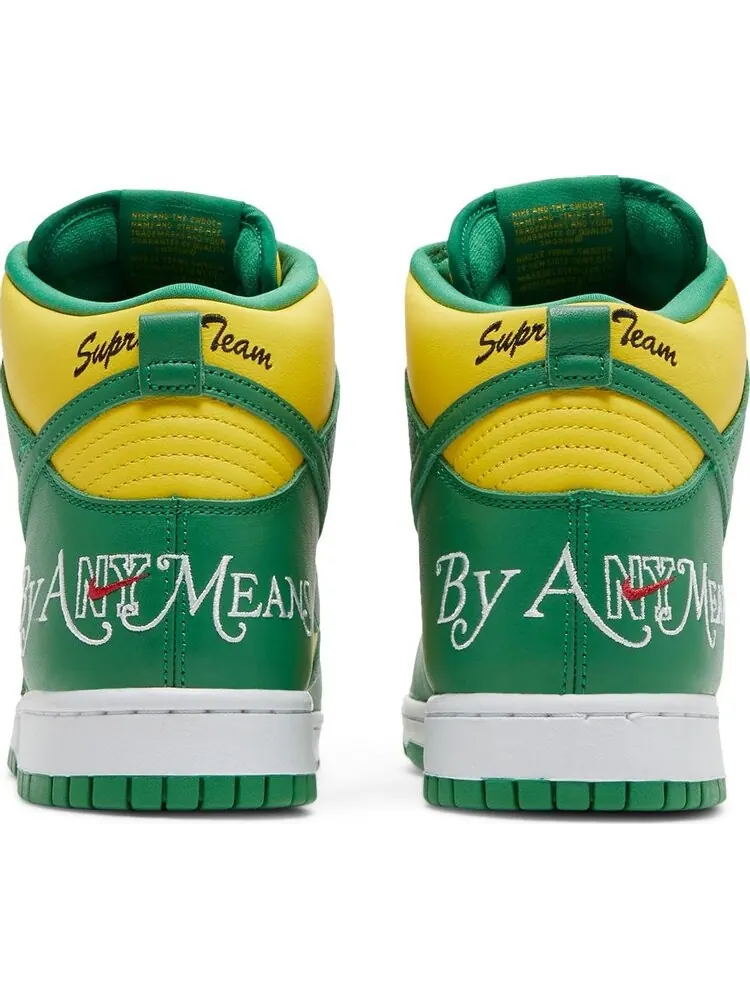 Кроссовки Nike Supreme x Dunk High SB 'By Any Means - Brazil' — изображение 6 из 8, зеленый