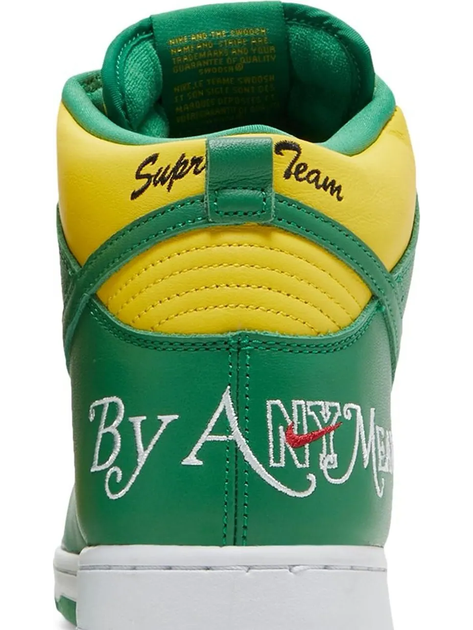 Кроссовки Nike Supreme x Dunk High SB 'By Any Means - Brazil' — изображение 7 из 8, зеленый