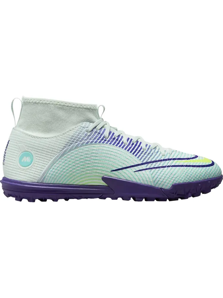 Кроссовки Nike Mercurial Superfly 8 Academy TF GS 'Dream Speed - Barely Green Electro Purple' — изображение 1 из 1, зеленый