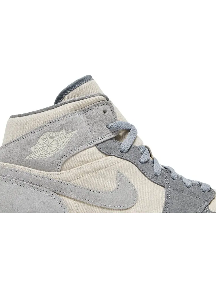 Кроссовки Air Jordan 1 Mid SE Coconut Milk Particle Grey — изображение 2 из 8, бежевый