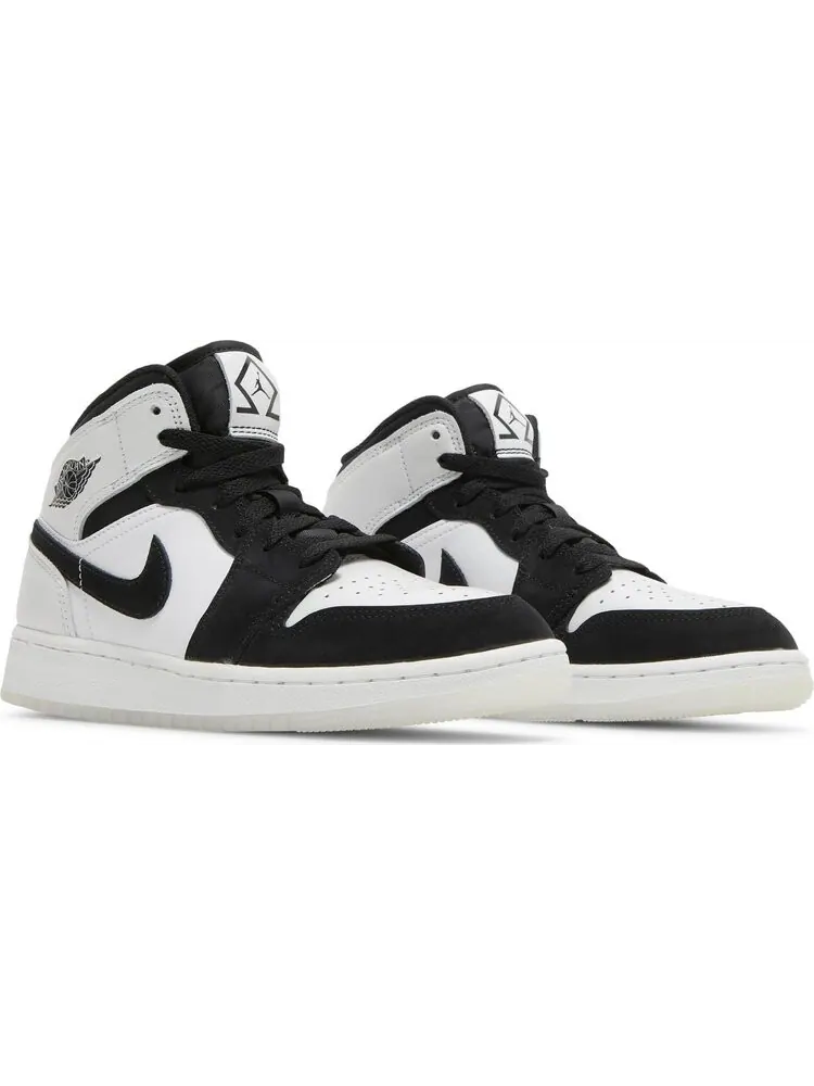 Кроссовки Air Jordan 1 Mid SE GS Diamond — изображение 8 из 8, белый