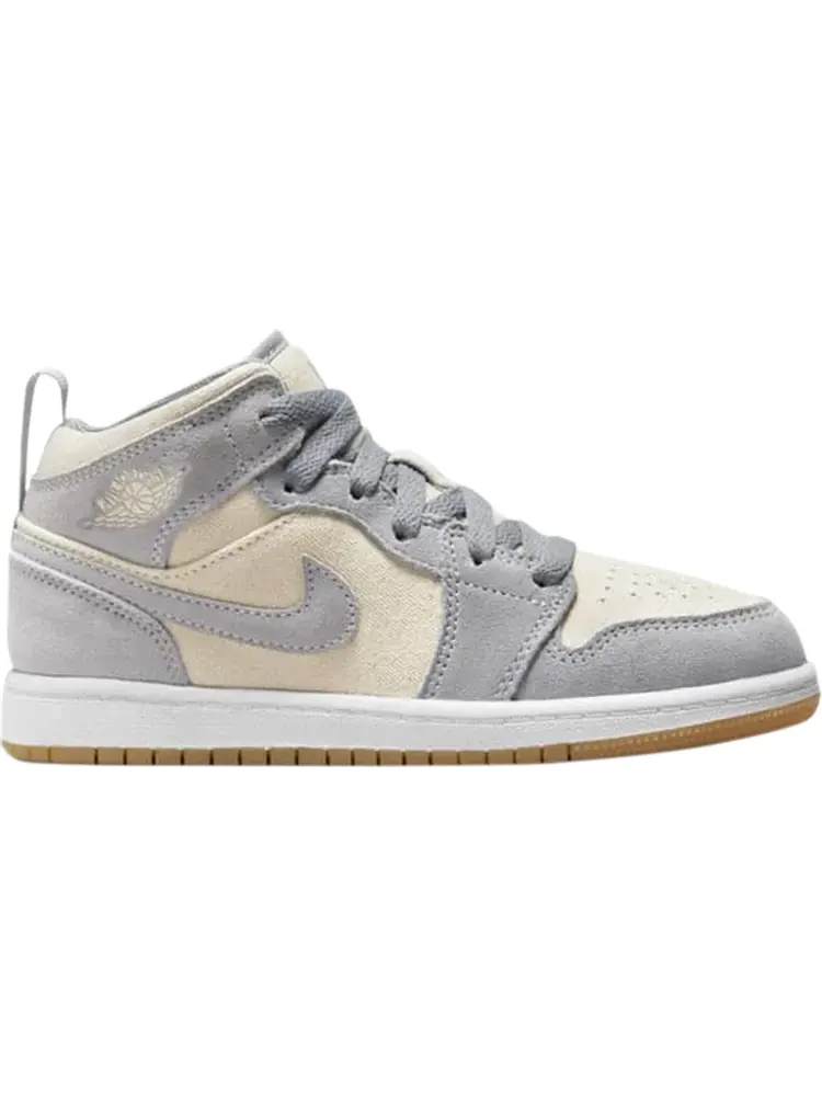 Кроссовки Air Jordan 1 Mid SE PS Coconut Milk Particle Grey — изображение 1 из 1, бежевый
