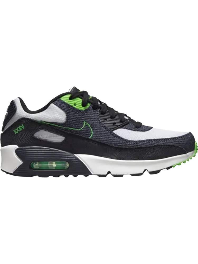 Кроссовки Nike Air Max 90 Leather SE GS 'Black Scream Green' — изображение 1 из 1, черный