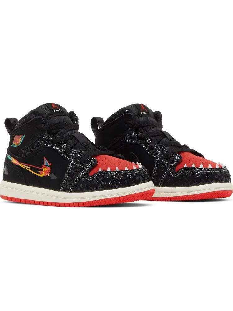 Кроссовки Air Jordan 1 Mid SE TD SiEMPRE Familia — изображение 8 из 8, черный