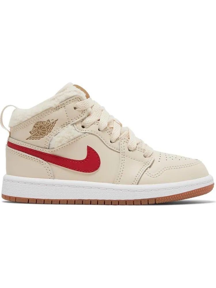 Кроссовки Air Jordan 1 Mid Utility PS Fleece — изображение 1 из 8, бежевый